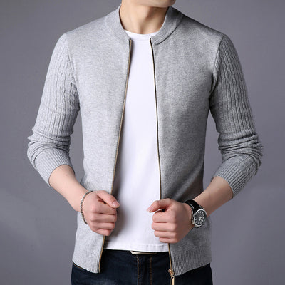 MRMT 2023 Brand New Men's Knitted Cardigan Fashion Slim Fit Korean Version Small Stand Collar Sweater Men's Jackets For Male