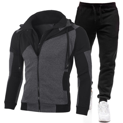 Winter Autumn Men's Fashion Sets Casual Streetwear Jackets Ourdoor Tracksuits Warm Coats and Trousers Two Piece Set Jogging Suit
