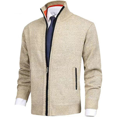 Spring Autumn Jacket Men Stand Collar Korean Fashion Slim Casual Sweater Cardigan Men Streetwear Lightweight Soft Comfort Coat