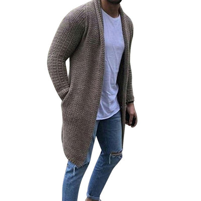 2023 Fashion Solid Men Cardigan Streetwear Long Sleeve Knitted Sweaters Casual Autumn Mens Slim Fit Sweater Coat
