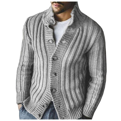 Men&#39;s Autumn/winter Oversize Sweater Long-sleeved Knitted Cardigan Lapel Long Sweater Male Button Jacket Men&#39;s clothing