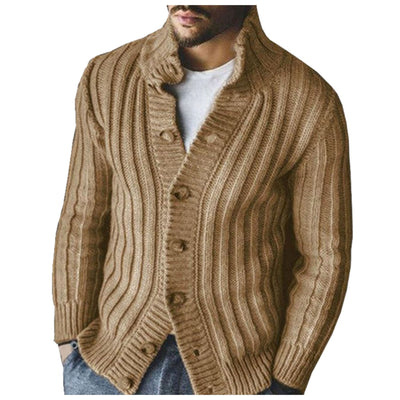 Men's Autumn/winter Oversize Sweater Long-sleeved Knitted Cardigan Lapel Long Sweater Male Button Jacket Men's clothing