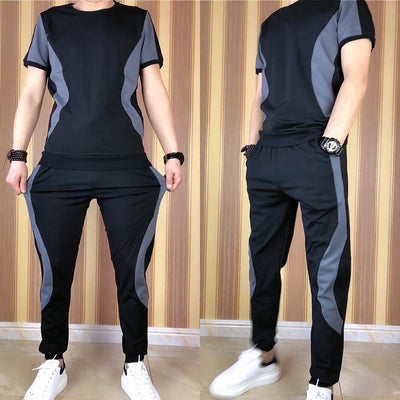 2023 New Summer Short Sleeve Men's Sport Suit Fashion and Handsome Casual Trend Fashion All-Match Two-Piece Set