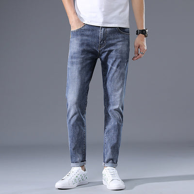 New Arrival Fashion Loose Jeans Straight Simplicity Men blue Casual Pants Spring Autumn Elastic Comfortable Trousers Male Pants