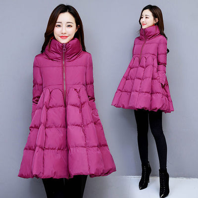 2022 Winter New Korea Down Cotton Jacket Female Cloak Padded Outerwear Thicken Warm Women's Long Casual Snow Parkas Overcoat 3XL