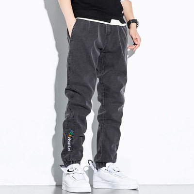 Spring and Autumn New Work Wear Denim Big Size Luxury Loose Cargo Casual Jogger Baggy Hip-hop Embroidery Jeans Trousers Male