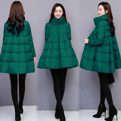 2022 Winter New Korea Down Cotton Jacket Female Cloak Padded Outerwear Thicken Warm Women&#39;s Long Casual Snow Parkas Overcoat 3XL