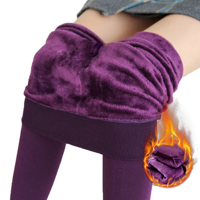 Winter Warm Leggings Women High Waist Girl Casual Leggings Thicken Knitting Velvet Casual Legging Fleece Skinny Thermal Pants