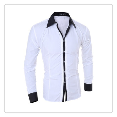 Men's Casual Slim Long-sleeved Shirt Top Blouse Male Social Business Dress Shirt Office Clothes Wedding Clothing