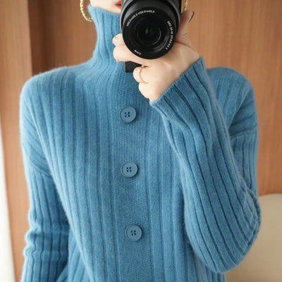 Women's Turtleneck Warm Sweaters Fall Winter Long Sleeve Knitted Pullover Korean New Casual Loose Oversized 4xl Bottoming Jumper