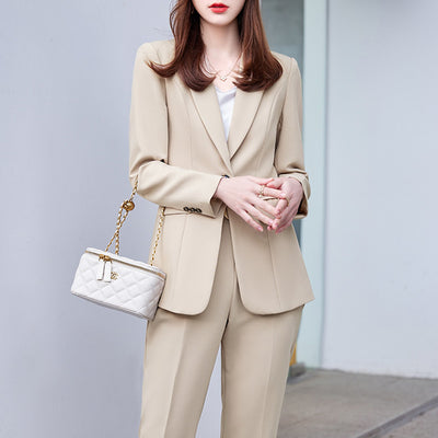 Women 2 Piece Pant Suits Business Interview Pantsuit Set Uniform Slim Blazer And Pencil Pant Office Lady Elegant Trouser Sets