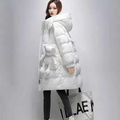 New Windproof Down Jacket Women Long Hooded Parka Overcoat Winter Coat Casual Cold Warm 90% White Duck Down Outerwear Ropa Mujer
