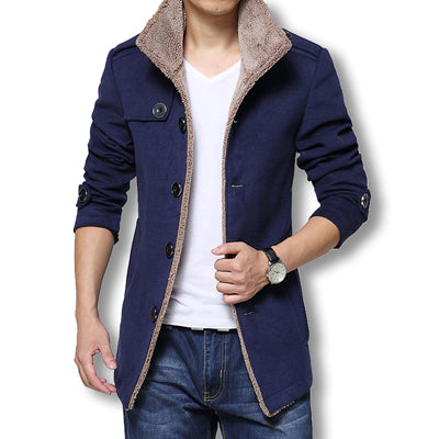 Winter Long Wool Coat Mens Jackets And Coats Slim Fit Men Windbreaker Outwear Trench Coat Plus Size 4XL New Jacket Overcoat