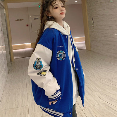 Spring Autumn Retro Quilted Embroidered Baseball Uniform Jacket Men Women Loose Tide Brand Street Jacket Couple&#39;S Shirt 2022 New