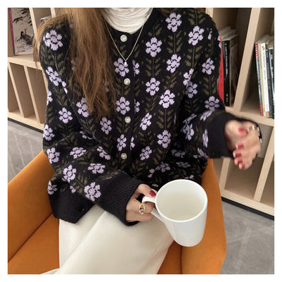Autumn Cardigan Women Sweet Knitted Sweater Cozy Preppy Ulzzang Cute Holiday Loose Knitwear Coat Thickened Pull Femme