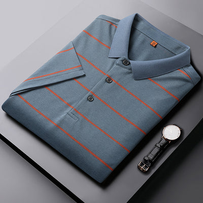 8XL 7XL 6XL 2022 New Summer Striped Polo Shirt Men Business Loose Short Sleeve Mens Polos Shirts High Quality camisa masculina
