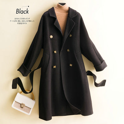 Autumn and winter new double-sided cashmere coat women's Helburne double-sided woolen coat