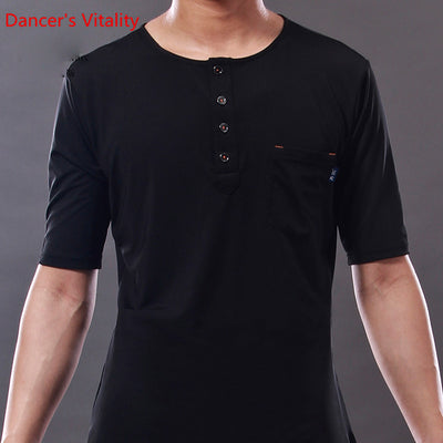 Hot Dance Competition For Men Round neck Latin Top For Boys Dance Costumes Contemporary Latin Dance Dance Clothes