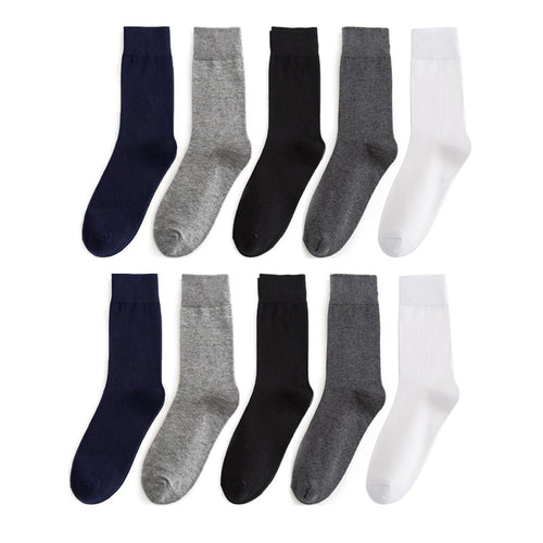10Pairs/lot Pure Cotton Men's Socks Leg High Qaulity Solid Long Socks Men Business Socks Black White Calcetines Socks Hombre