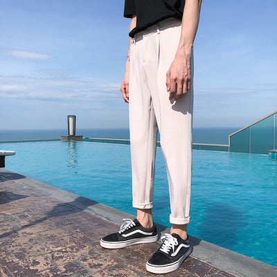 2021 Men&#39;s Fashion Trend Cotton Casual Harem Pants Black/white Color Brand Slim Fit High-quality Trousers Big Size S-3XL