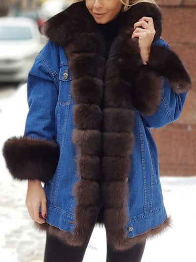 Winter New Women Thick Denim Jacket Loose Warm Coat Casual Korean Female Jean Outerwear Tops