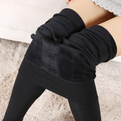 Winter Warm Leggings Skinny Fitness Womens Tight Solid Trousers Thick Leggings Velvet Warm Wool Thick High Stretch Lamb Pants