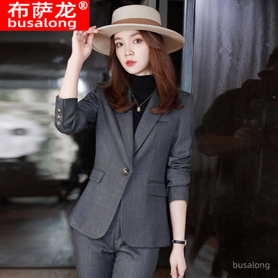 Spring Long Sleeve Business Suit Women's Fashion Women's Pants SuitOLFormal Wear Temperament Slim-Fitting Work Clothes Business