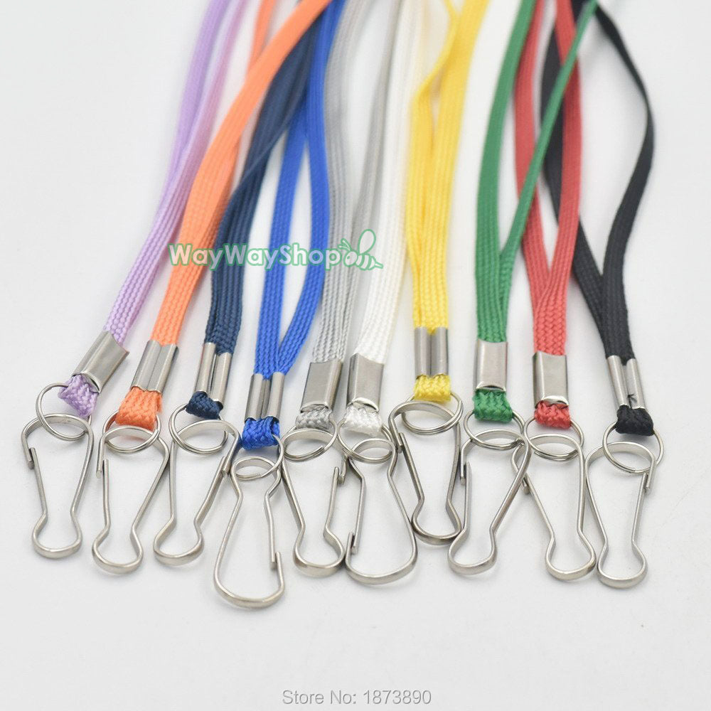 30 100 1000 PCS Neck Lanyard ID Card Badge Holder Strap for Reel Retractanle YOYO Mix-color