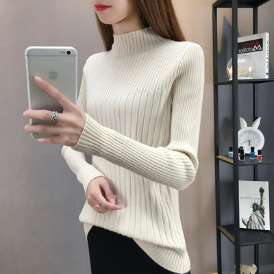 Sweaters For Women 2022 Woman Sweaters Autumn Long Sleeve Turtleneck Knitted Sweater Women Pullover Winter Clothes Women D700