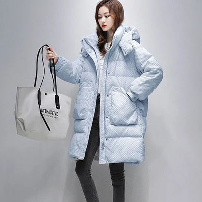 New Windproof Down Jacket Women Long Hooded Parka Overcoat Winter Coat Casual Cold Warm 90% White Duck Down Outerwear Ropa Mujer