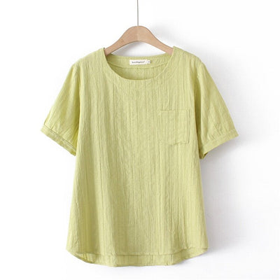 Plus Size Women's Short Sleeve Summer t-Shirts Oversized A-line Full Cotton Tops
