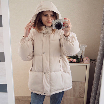 2022 Women Oversized Parkas Coat Winter Thick Warm Hooded Jacket Coat Casual Loose style Solid Windproof Female Parkas Jackets