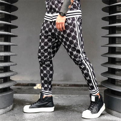 Spring and autumn new fitness sports men's trousers 3D printing self-cultivation trendy casual jogger running training pants