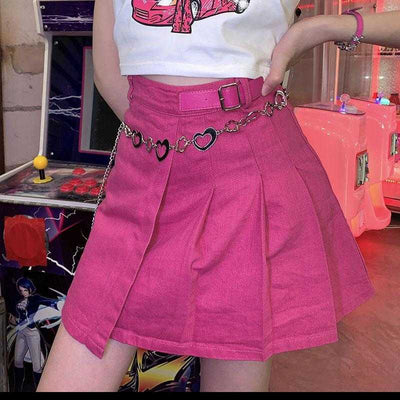 Pink Black Plaid Lace Denim Skirts Womens Girls Y2K Summer Harajuku Vintage Crop Streetwear Cute Mini Skirt Gothic Hippie Kawaii