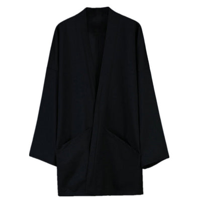 Men's new solid-color v-neck large pocket Cardigan Dark Cardigan jacket and jacket conventional trench spring and summer