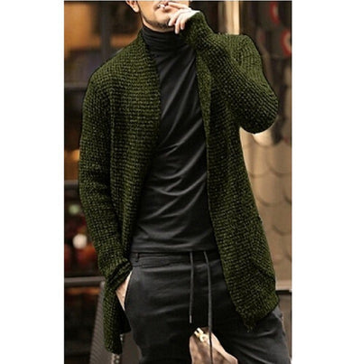 Winter Cardigan Men O Neck Sweater Thick Warm Long Sleeve Sweater Mohair Clothes British Style Casual Jacket