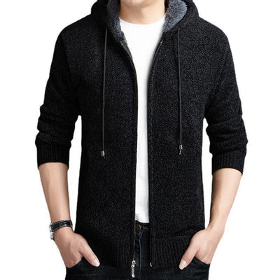Men&#39;s outerwear hooded cardigan plush thick warm sweater 2022 autumn and winter fashion casual high quality top