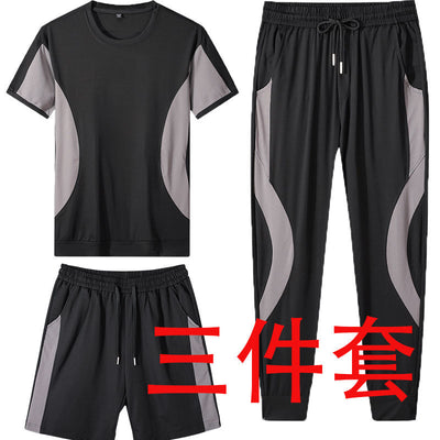 2023 New Summer Short Sleeve Men&#39;s Sport Suit Fashion and Handsome Casual Trend Fashion All-Match Two-Piece Set