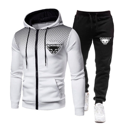 2023 New Fashion Men's hooded Jacket Running Clothes Zipper Hoodie Autumn winter sportswear 2-piece Set Men's Sportswear Suit