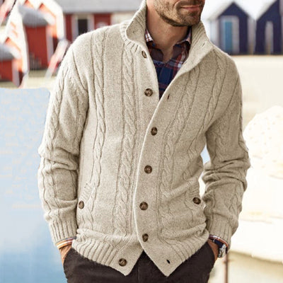Mens Fashion Casual Elastic Coat Sweater Cardigan Sweater Coat Top Blouse Gel Base And Top Coat