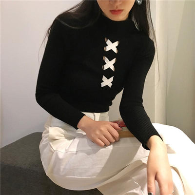 2021 Spring Fashion Knitted Sweater Slim Fit Black Turtleneck Basic Thin Women Sweaters and Pullovers Korean Style