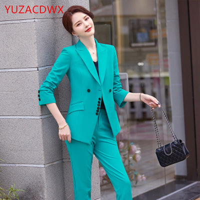 2022 Spring And Autumn New High-end Professional Suit Female Korean Style Elegant Temperament Fashion Office Two-piece Suit