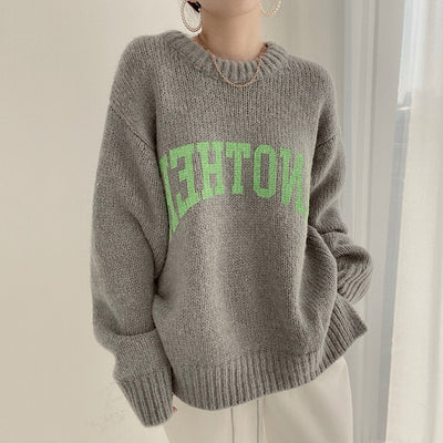 Women Knitted Sweater Fashion Oversized Pullovers Ladies Winter Loose Sweater Korean College Style Women Jumper Sueter Mujer