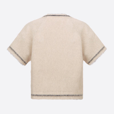 EDGO Mohair-blend knitted short-sleeve T-shirt #edgo55172