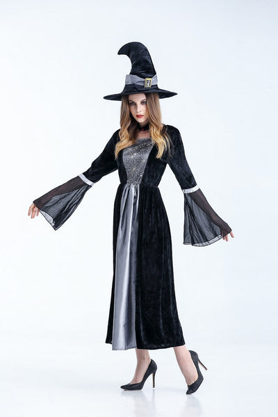 Halloween Costumes Witch Costume Women Adult Adulto Fantasia Dress Hat Deluxe Cosplay Clothing for Woman Magic Moment