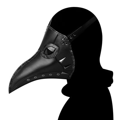 Man Halloween Women Black Stitching Plague Bird Mask Pu Leather Medieval Accessories Cosplay Props Party Prom Mask Gothic Style