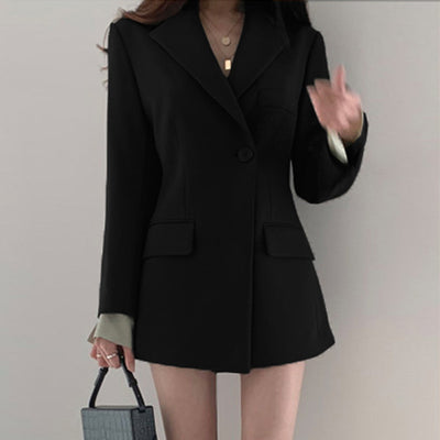 2021 Women Suit Dress Jacket Long-sleeved Solid Color Single breasted Thin Suit Women Blazer Coat Dresses For Women