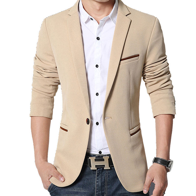 New Mens Casual Blazers Autumn Spring Fashion Slim Suit Jacket Men Blazer Masculino Clothing Vetement Homme M~5XL 1415