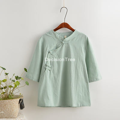 2022 chinese tops camisa hanfu mujer modern chinese style cheongsam blouse retro qipao shirt traditional clothing linen shirts