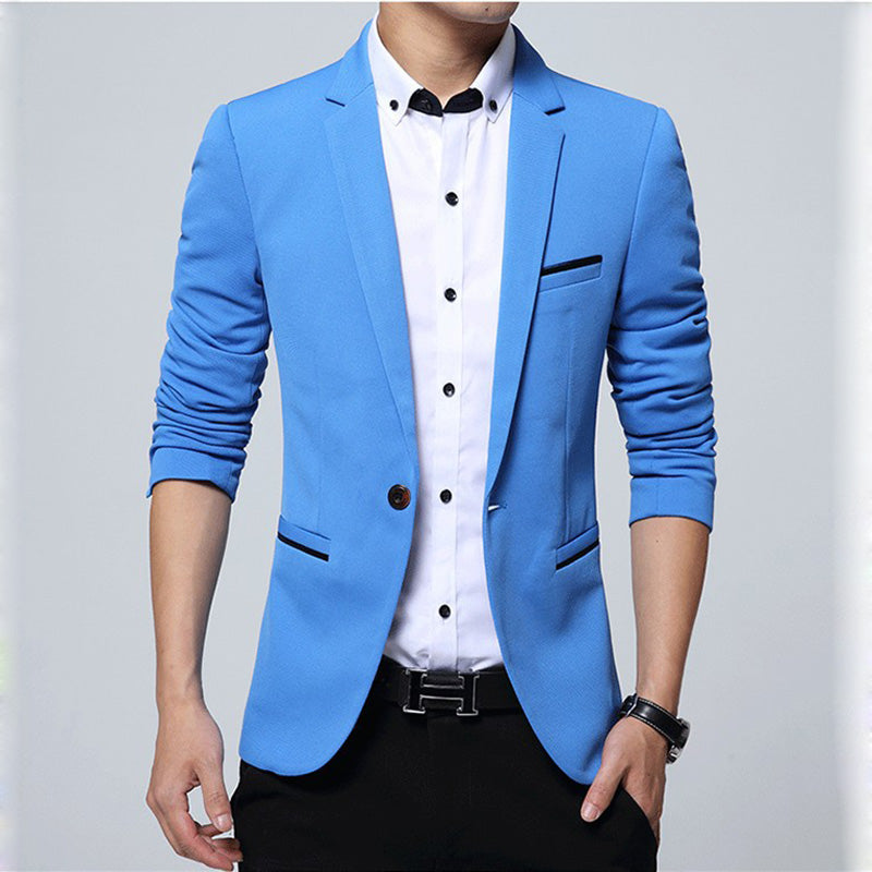 New Mens Casual Blazers Autumn Spring Fashion Slim Suit Jacket Men Blazer Masculino Clothing Vetement Homme M~5XL 1415